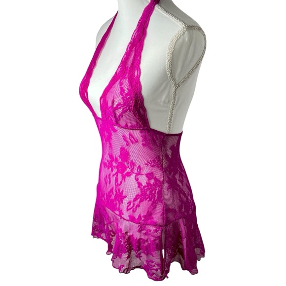 2016 Victoria’s Secret Elegant Lace Halter Babydoll with Matching V-Strung XS - Picture 5 of 11
